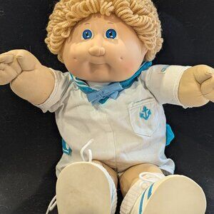 Cabbage patch Kid boy with blonde loops and blue eyes sailor outfit HM2